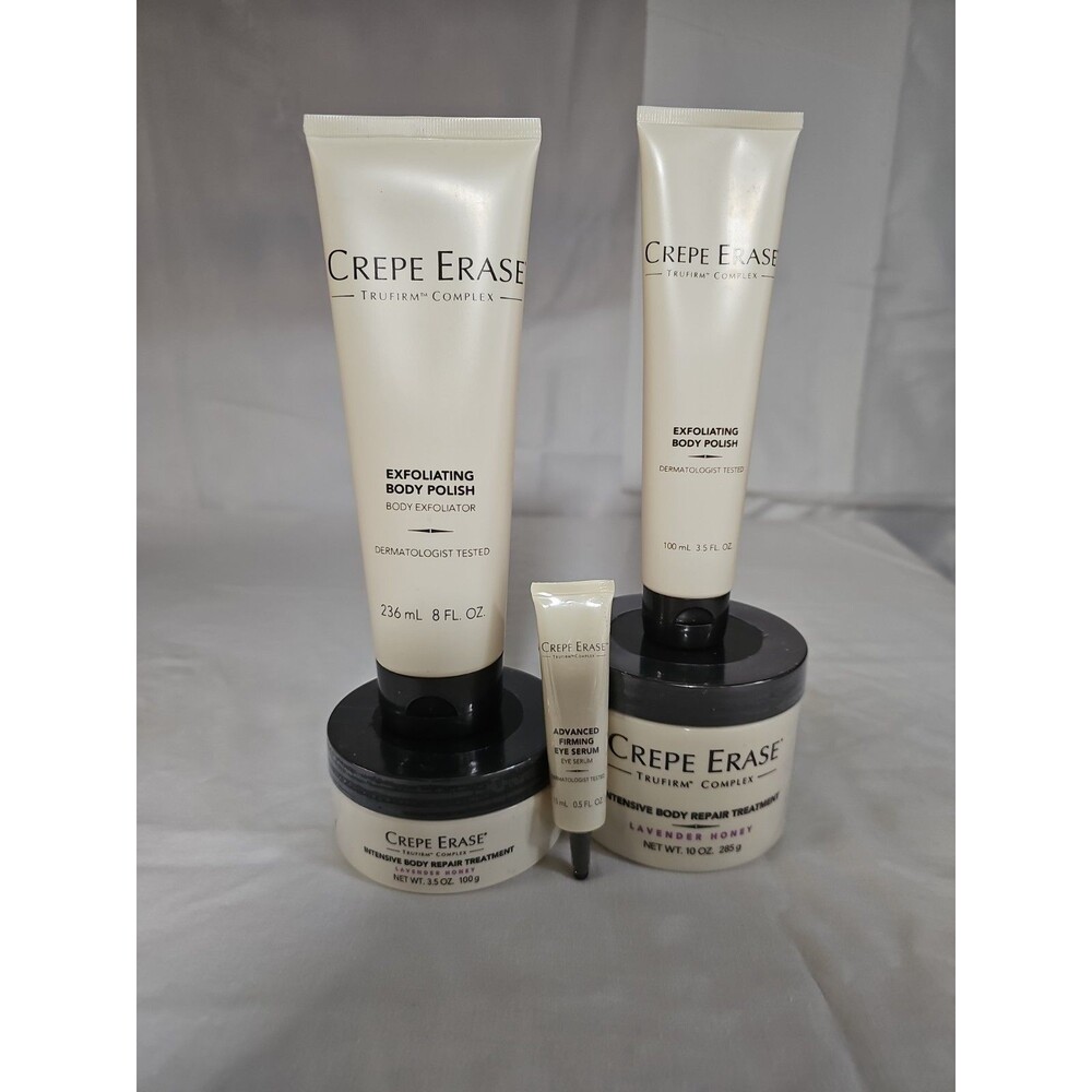 New Crepe Erase Trufirm Complex 5 piece set Dermatologist tested Lavender Honey